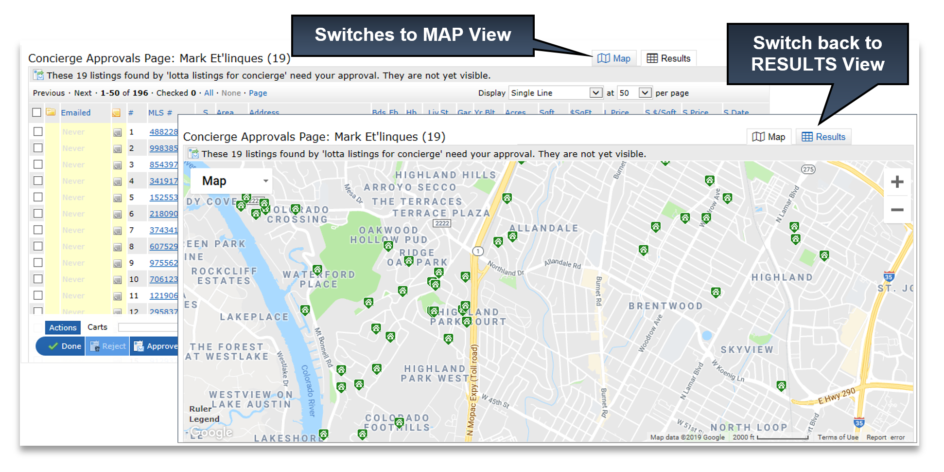 Concierge Approval Map and Results